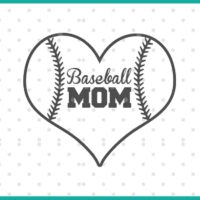 baseball mom heart SVG cut file display