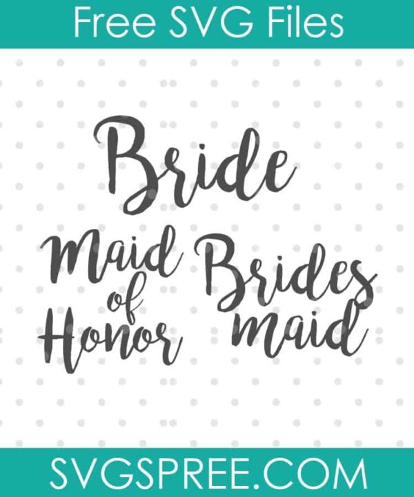 bridal party titles script2 SVG cut file display