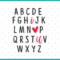 love alphabet abcs SVG cut file display