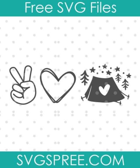 Download Peace Love Camping SVG